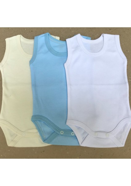 Çıtçıtlı Badi Askılı (3 Lü Paket) Krem,mavi.beyaz