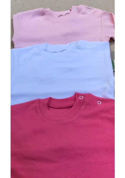 Uzun Kollu Bebek Üst Badi (3 Lü Paket) (Pembe,beyaz,koyupembe) 0-24 Ay Arası fırsatları