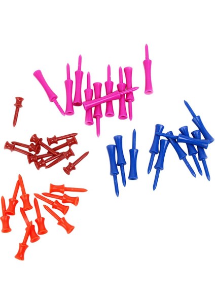 40PCS Karışık Renkler 4 Boyutlu Plastik Kale Golf Tee Tees Eğitim Aksesuarları (Yurt Dışından)