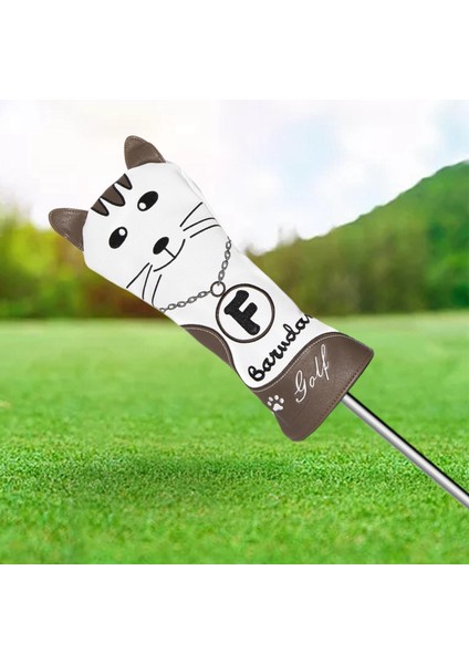 Numarası Etiketi ile Karikatür Golf Ahşap Başlıklar Su Geçirmez Golf Kulübü Kafa Kapak Kahve Beyaz M (Yurt Dışından) fırsatları