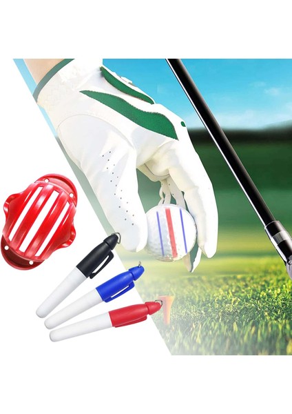 Golf Topu Astar Hizalama Çizim Araçları Kalem Koyarak Liner Eğitim Aıds 3 Kalem ile Kırmızı (Yurt Dışından) modelleri