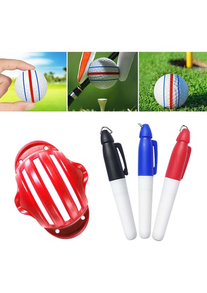 Golf Topu Astar Hizalama Çizim Araçları Kalem Koyarak Liner Eğitim Aıds 3 Kalem ile Kırmızı (Yurt Dışından) indirimleri