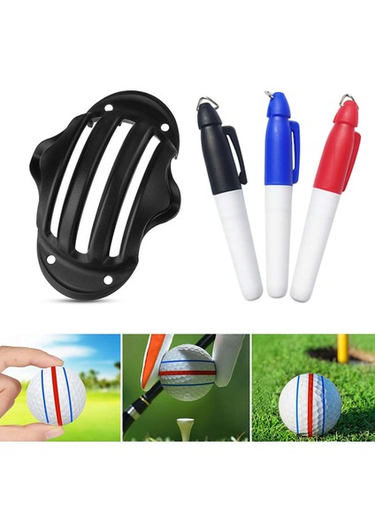 Golf Topu Astar Hizalama Çizim Araçları Kalem Koyarak Liner Eğitim Yardımları Siyah 3 Kalem ile (Yurt Dışından) fiyatları