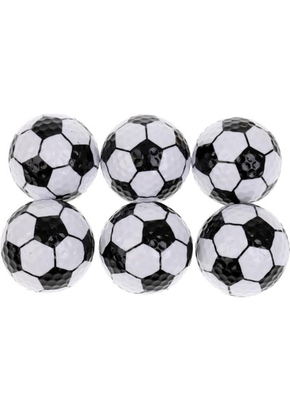 6 Adet Futbol Deseni Yenilik Golf Topları Set Egzersiz Golf Aksesuarları Futbol (Yurt Dışından)