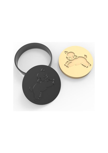 Agn Storekuzu Motifli Kurabiye Damga & Kesici Set - Kurabiye Kalıbı