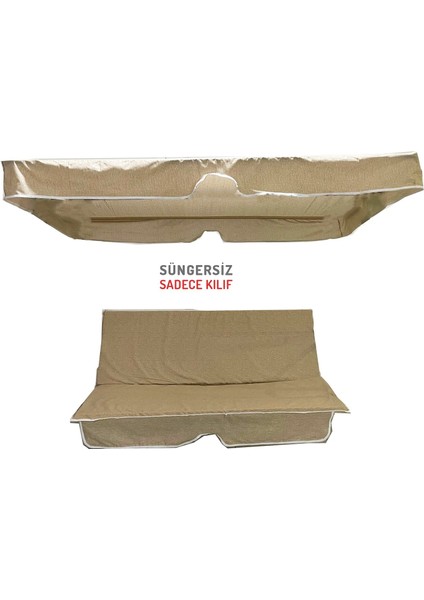 Salıncak Minder Kılıf Takımı(Süngersiz)2 Kişilik Vip Minder-Cappuccino Kırçıllı