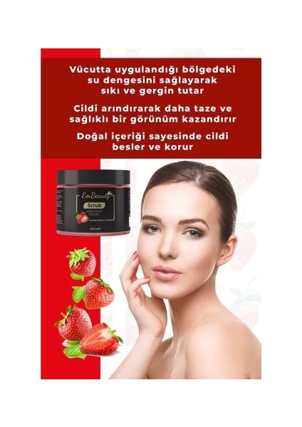 Besleyici Arındırıcı ve Nemlendirici Çilekli Vücut Peelingi 250 ml