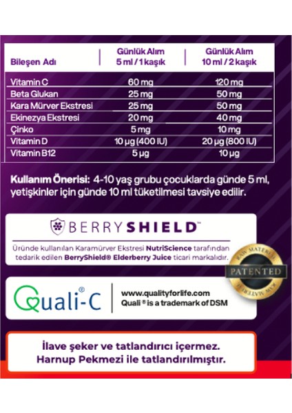 Imunost - Beta Glukan & Karamürver Şurubu 200 Ml fiyatları