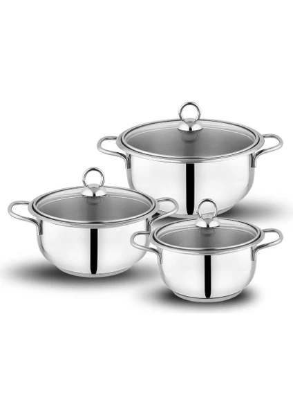 Gustava Kapaklı Güveç Set-6 Parça -Inox