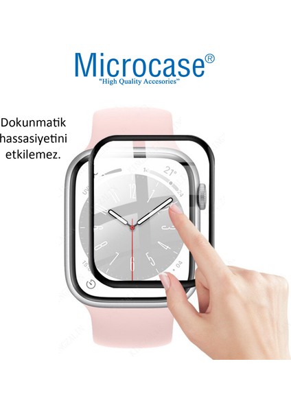Apple Watch 8 45 mm Tam Kaplayan Kavisli Ekran Koruyucu 3D Pet Film - Siyah fiyatları