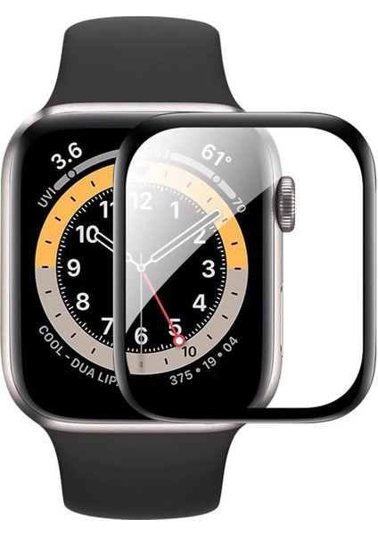 Apple Watch Ultra 49 mm Tam Kaplayan Kavisli Ekran Koruyucu 3D Pet Film - Siyah