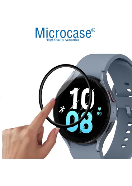 Samsung Galaxy Watch 5 44 mm Tam Kaplayan Kavisli Ekran Koruyucu 3D Pet Film - Siyah
