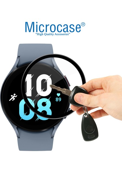 Samsung Galaxy Watch 5 44 mm Tam Kaplayan Kavisli Ekran Koruyucu 3D Pet Film - Siyah