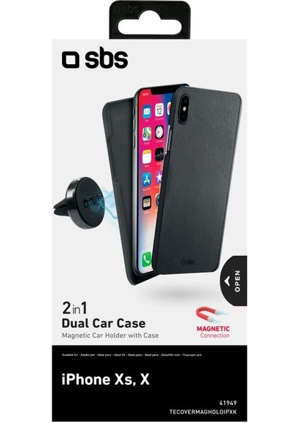 2 In 1 Dual Car Case Apple iPhone Xs / x Manyetik Telefon Tutucu ve Arka Kapak