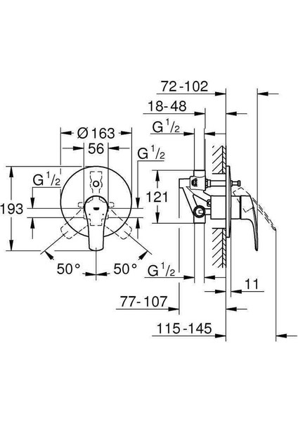 Eurosmart Tek Kumandalı Banyo Bataryası - 33305003