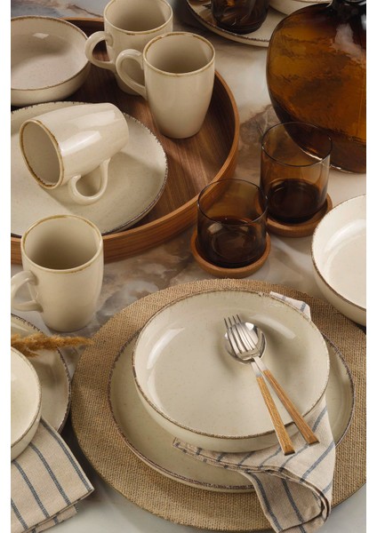 Moderna 16 Parça 4 Kişilik Yemek Takımı Tarçın