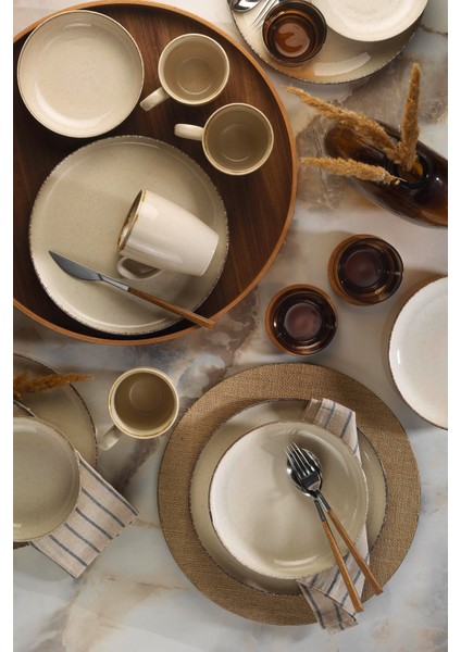 Moderna 16 Parça 4 Kişilik Yemek Takımı Tarçın fiyatları