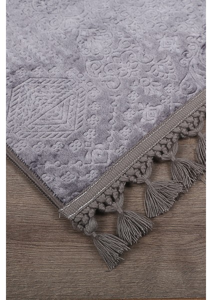 Nova Antrasit Leke Tutmaz Yıkanabilir Kaymaz Halı Yumuşak Püsküllü Saçaklı Modern Yolluk fiyatları