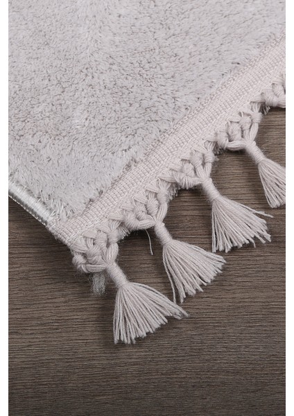 Relax Gri Saçaklı Leke Tutmaz Yumuşak Kaymaz Taban Modern Yıkanabilir Yolluk fiyatları