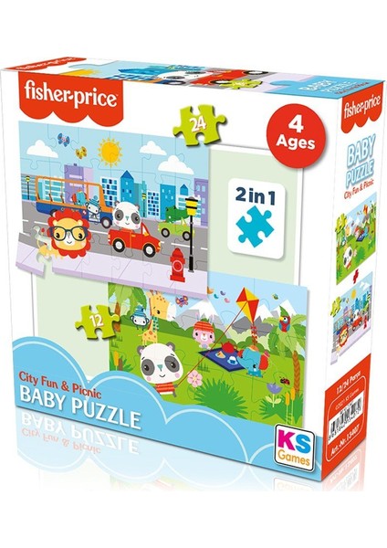 Fp 13407 Fisher Price Baby Puzzle City Fun Picnic 2ın1