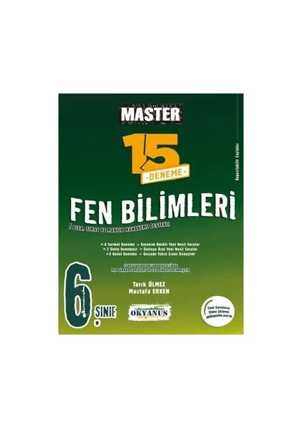 6. Sınıf Master Fen Bilimleri 15 Deneme