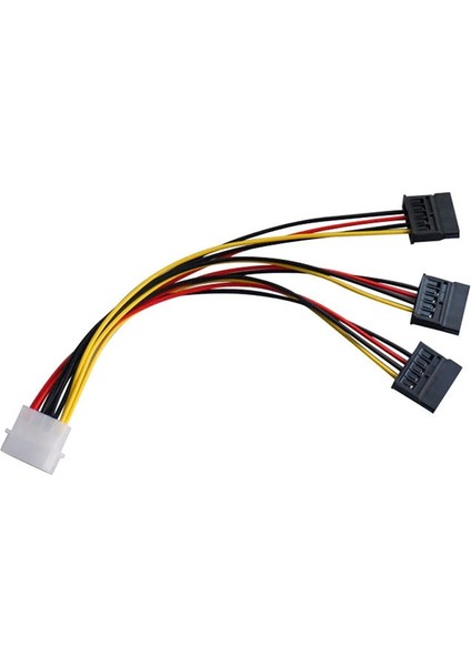 5101 Üçlü 3 Port Ide Molex Sata Power HDD 4 Pin Güç Kablosu