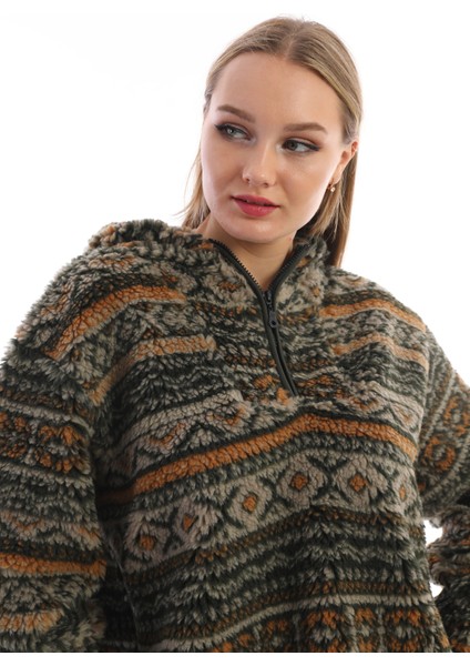 Kapüşonlu Peluş Kadın Sweatshirt modelleri
