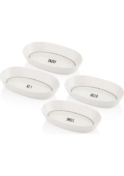 The Mia Daily Tunes Oval Servis 4lü Set 17CM