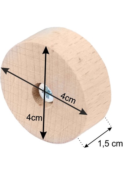 Masa Sandalye Koltuk Ayak Yükseltici Ağaç Takoz 6'lı Boy 15 mm Çap 4 cm