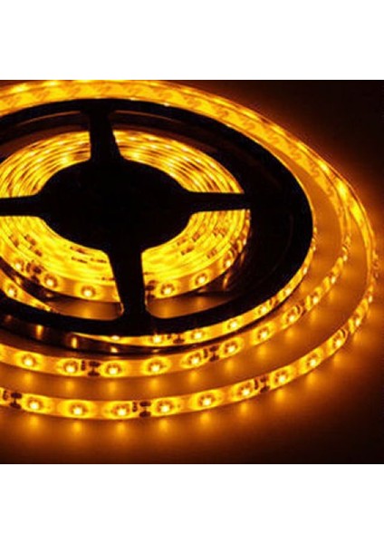 5 Metre 12 Volt 10 Çipli Dış Mekan Amber Işık Şerit LED (CT-4492)