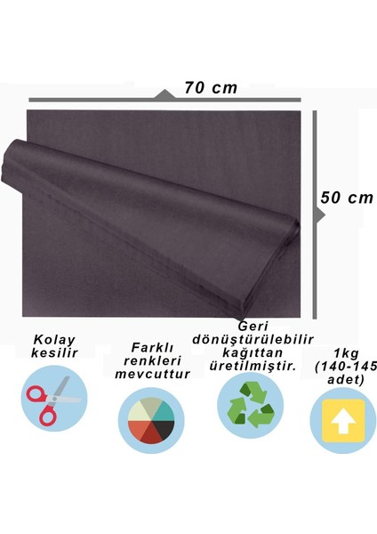 Siyah Pelur Kağıt 1kg 50X70 cm - Ekonomik Seri - 140-145 Sayfa fiyatları