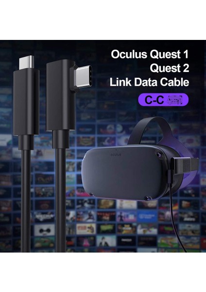 Oculus Quest Link Cable Kablosu 5mt USB 3.2 Yüksek Hızlı Veri Aktarımı Şarj Kablo fırsatları