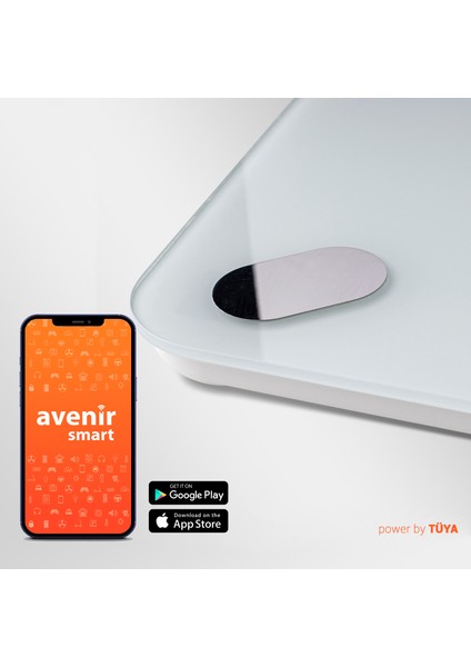 Çok Fonksiyonlu Yağ Ölçer Baskül Akıllı Bluetooth Tartı Body Composition App kontrol AV-SB11