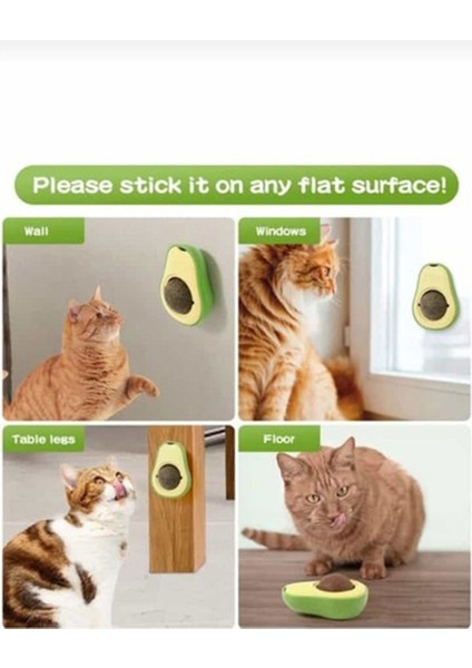 Avokado Şeklinde Catnipli Doğal Kedi Yalama Topu 6 cm Yeşil