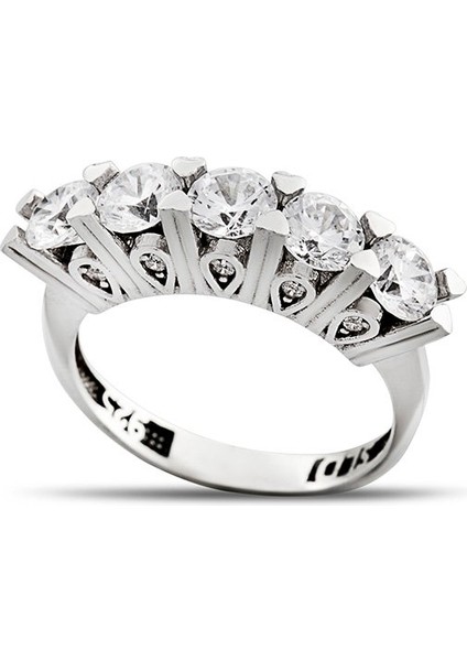 Starlight Diamond Pırlanta Montür Mikro Taşlı Minimal Tasarım 925 Ayar Gümüş Kadın Beştaş Yüzük indirimleri