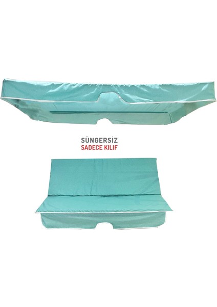 Bahçe Salıncağı Minder Kılıfı 2 Kişilik (Süngersiz)Vip Minder-Su Yeşili Kırçıllı