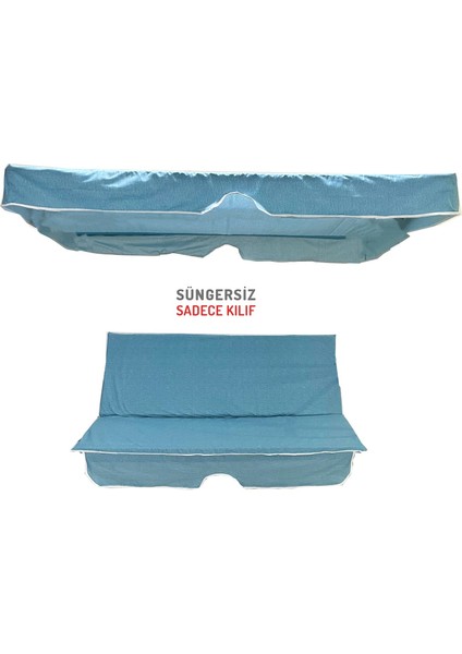 Salıncak Minder Kılıf Takımı(Süngersiz)2 Kişilik Vip Minder-Mavi Kırçıllı