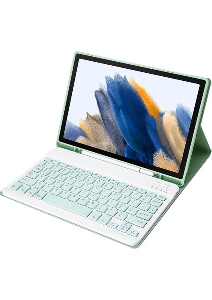 Samsung Galaxy Tab A8 10.5 2021 Için Klavye+Kılıf Açık Yeşil (Yurt Dışından)