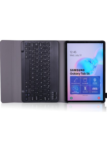 ZH Store Galaxy Tab S6 10.5 Inç T860 Için A860 Bluetooth Klavye Pu Kılıf Siyah (Yurt Dışından)