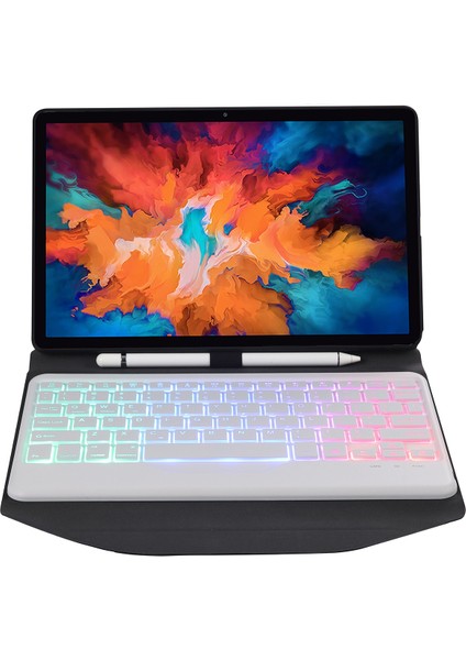 Lenovo Pad Pro 11.5 Inç 2021 TB-J716F Için Klavye + Kılıf Siyah Beyaz (Yurt Dışından)