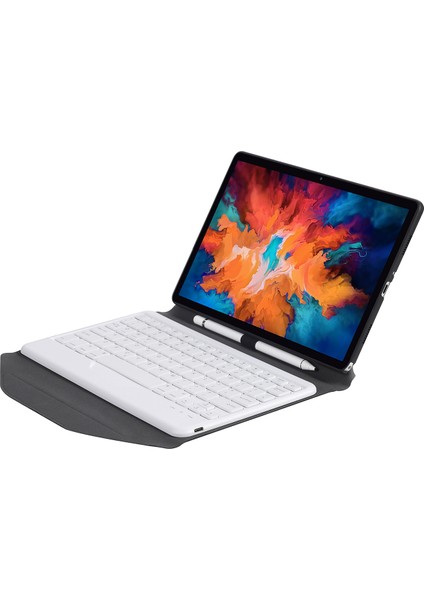 Lenovo Pad Pro 11.5 Inç 2021 TB-J716F Için Klavye + Kılıf Siyah Beyaz (Yurt Dışından)