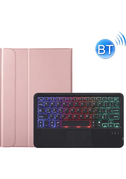 ZH Store A08-AS Bluetooth Klavye+Kılıf Samsung Galaxy Tab A8 Için Altın Gül (Yurt Dışından)