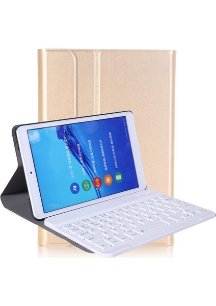 ZH Store Huawei Matepad T8 8 Inç Için Bluetooth Klavye Deri Kılıf Altın (Yurt Dışından)