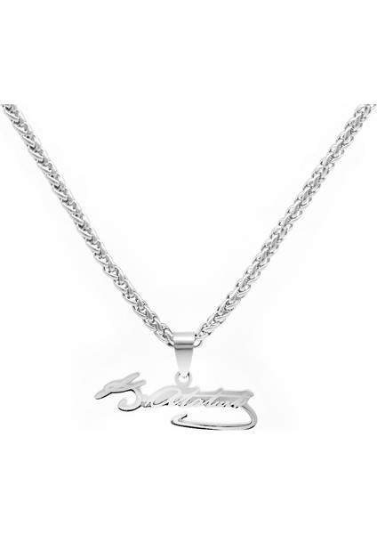 Atatürk Imzalı Silver Renk Çelik Erkek Kolye modelleri