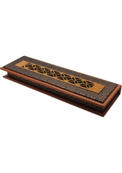 Krem Deri & Ahşap Kombinli Elegance Tesbih Kutusu