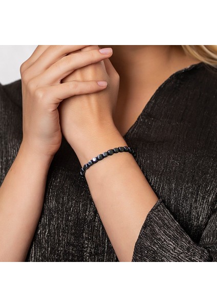 Makrome Örgülü Kapsül Kesim Hematit Doğal Taş Kadın Bileklik fiyatları