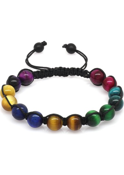 Makrome Örgülü Küre Kesim Çoklu Kaplangözü Doğal Taş Kombinli Kadın Enerji Bilekliği fırsatları