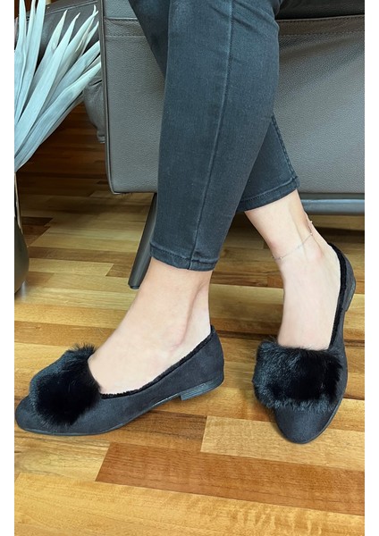Kadın Ev Ayakkabısı Suni Kürk Detaylı