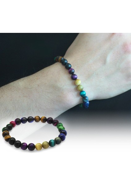 Küre Kesim Çoklu Kaplangözü Doğal Taş Kombinli Erkek Enerji Bilekliği fiyatları