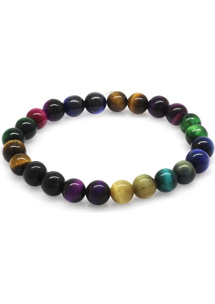 Küre Kesim Çoklu Kaplangözü Doğal Taş Kombinli Erkek Enerji Bilekliği fırsatları